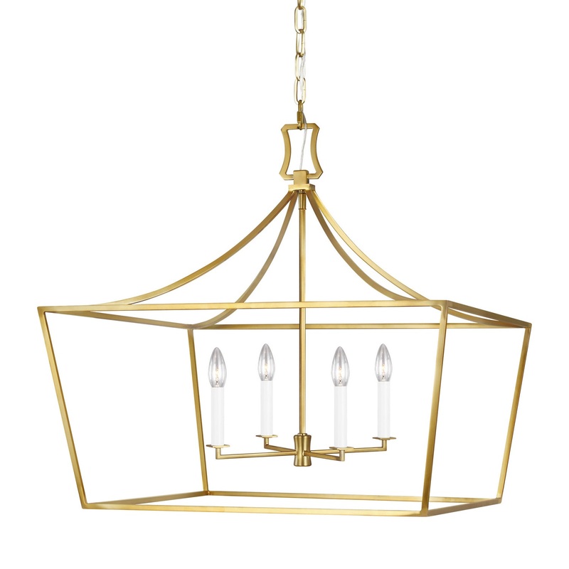 Visual Comfort Studio CC1044BBS Southold Four Light Lantern, Burnished Brass (Discontinued)