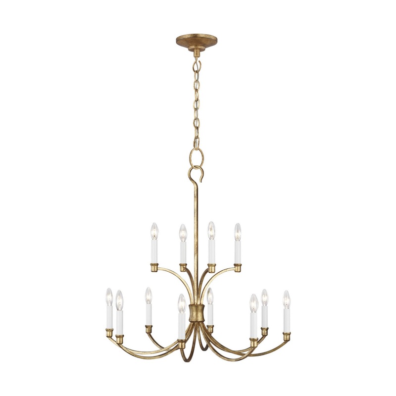 Visual Comfort Studio CC10612ADB Westerly 12 Light Chandelier, Antique Gild