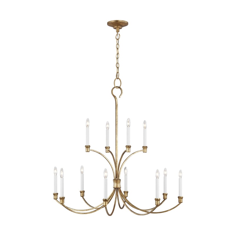 Visual Comfort Studio CC10712ADB Westerly 12 Light Chandelier, Antique Gild
