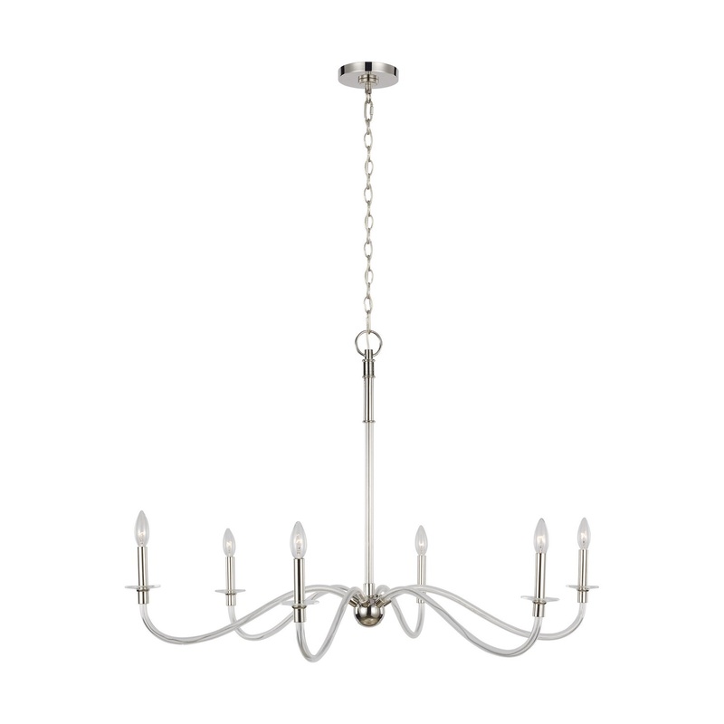 Visual Comfort Studio CC1326PN Hanover Six Light Chandelier, Polished Nickel (Discontinued)