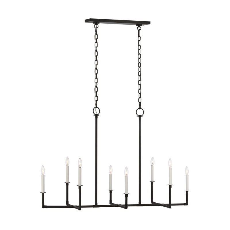 Visual Comfort Studio CC1368AI Bayview Eight Light Chandelier, Aged Iron