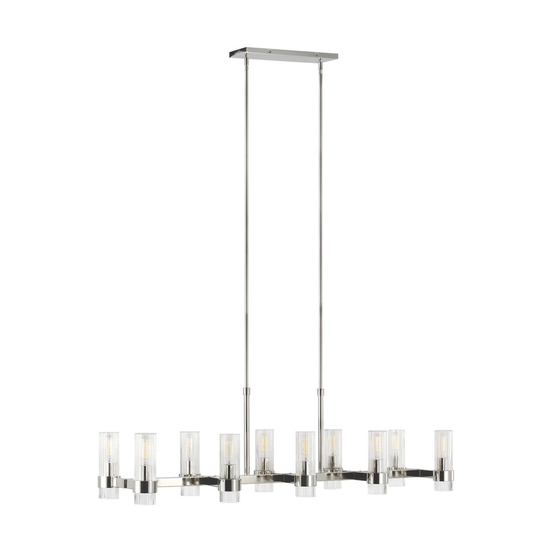 Visual Comfort Studio CC13810PN Geneva Ten Light Chandelier, Polished Nickel