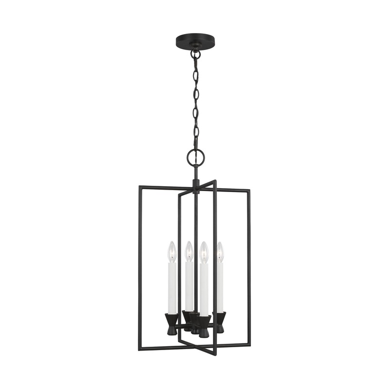Visual Comfort Studio CC1394AI Keystone Four Light Lantern, Aged Iron (Discontinued)