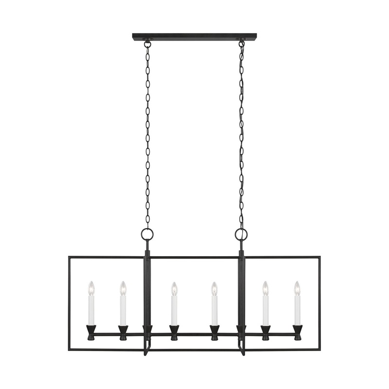 Visual Comfort Studio CC1406AI Keystone Six Light Chandelier, Aged Iron (Discontinued)