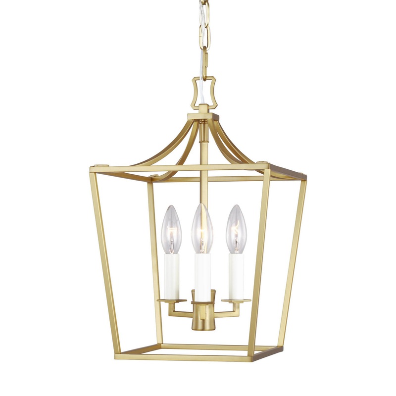 Visual Comfort Studio CC1433BBS Southold Three Light Mini Lantern, Burnished Brass