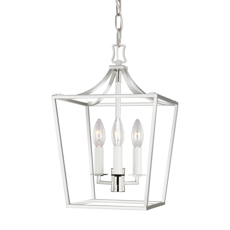 Visual Comfort Studio CC1433PN Southold Three Light Mini Lantern, Polished Nickel