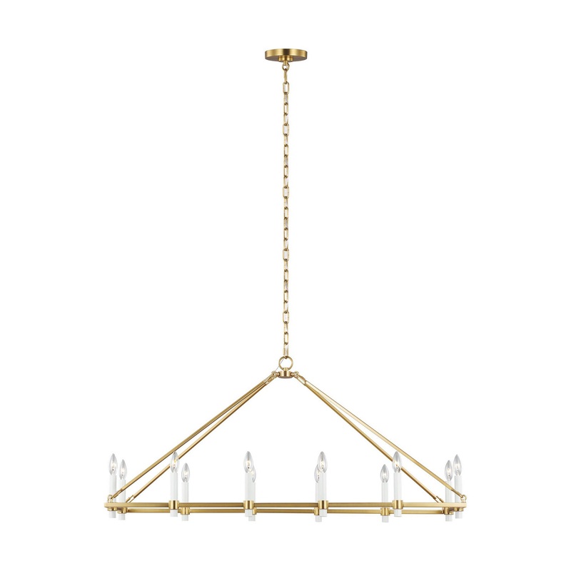 Visual Comfort Studio CC14612BBS Marston 12 Light Linear Chandelier, Burnished Brass