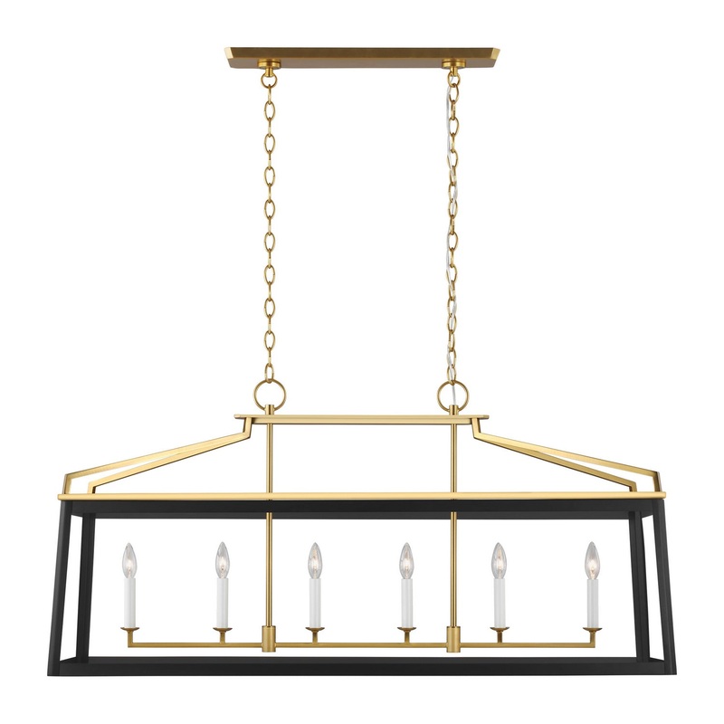 Visual Comfort Studio CC1586MBKBBS Carlow Six Light Linear Lantern, Midnight Black
