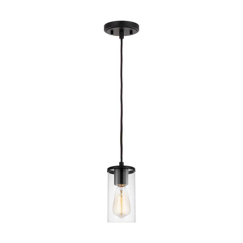 Visual Comfort Studio 6190301-112 Zire One Light Mini-Pendant, Midnight Black