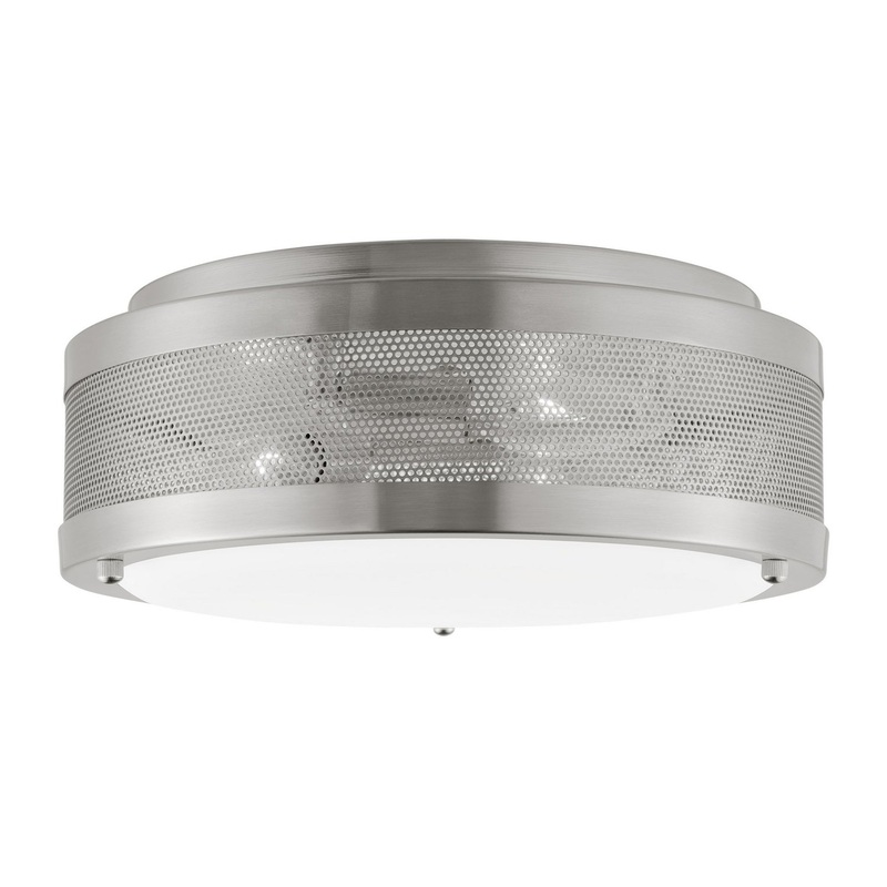 Visual Comfort Studio 7532003-962 Vander Three Light Flush Mount, Brushed Nickel