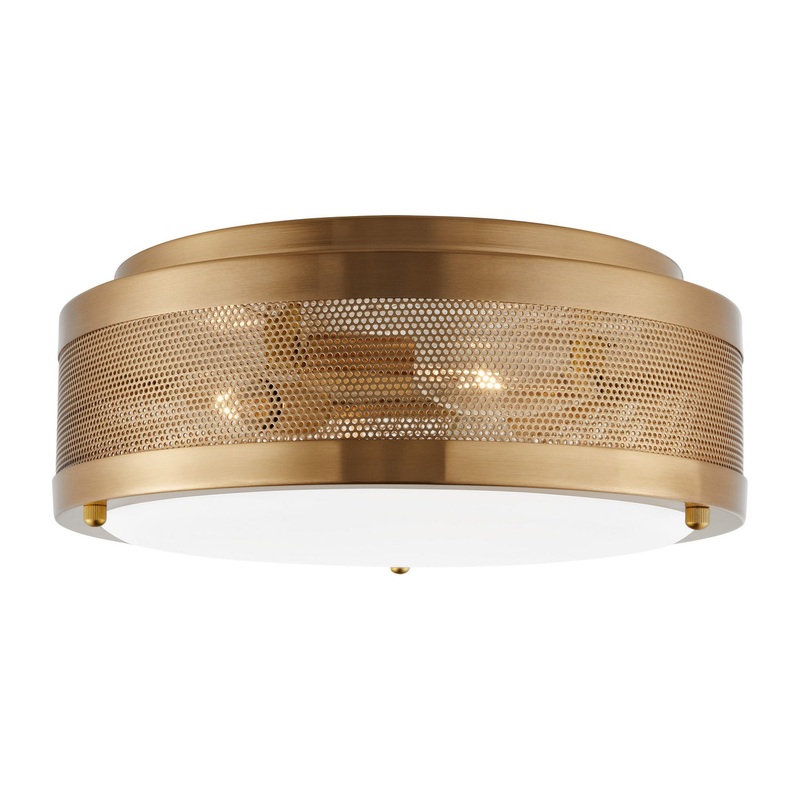 Visual Comfort Studio 7532003EN-848 Vander LED Flush Mount, Satin Brass