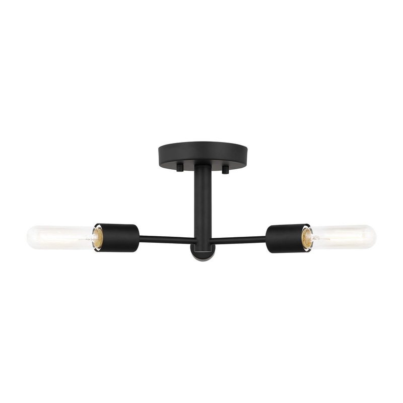 Visual Comfort Studio 7700503-112 Axis Three Light Semi-Flush Mount, Midnight Black