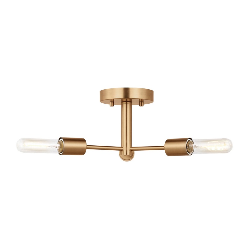 Visual Comfort Studio 7700503-848 Axis Three Light Semi-Flush Mount, Satin Brass