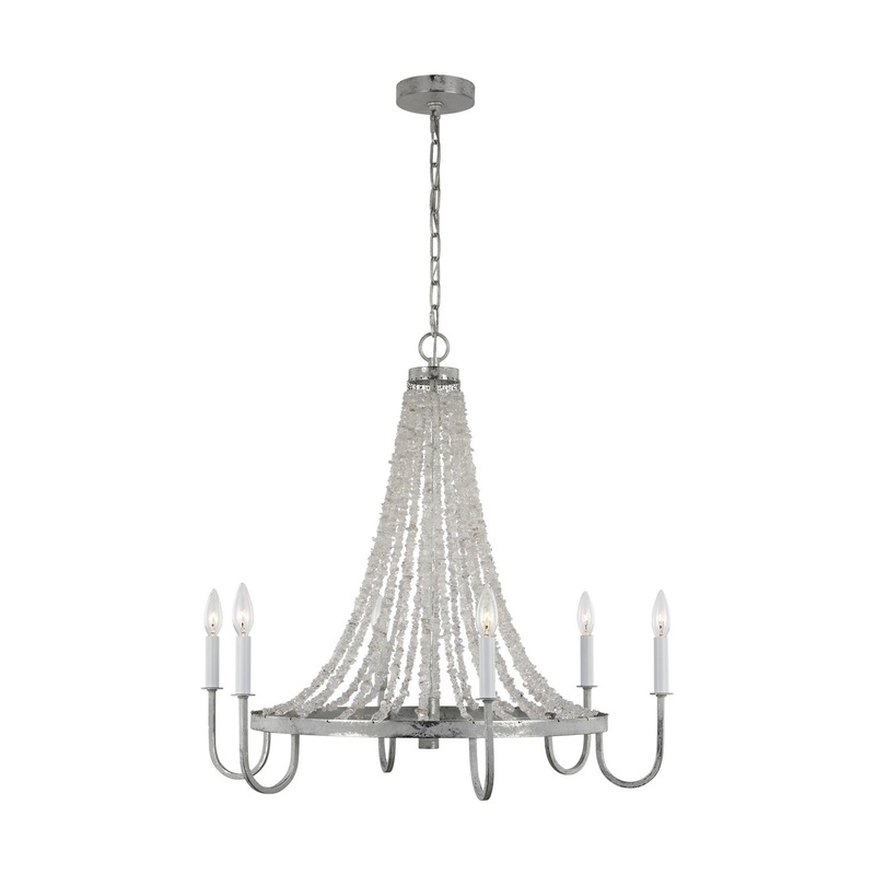 Visual Comfort Studio AC1066SMT Leon Six Light Chandelier, Salt Mist (Discontinued)