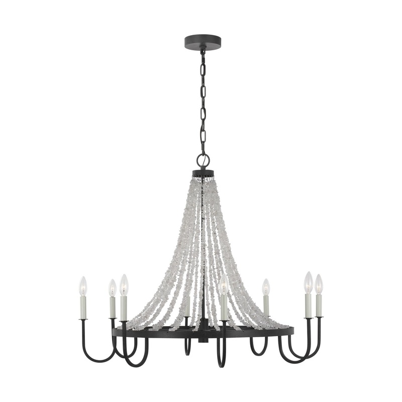 Visual Comfort Studio AC1078DWZ Leon Eight Light Chandelier, Dark Weathered Zinc (Discontinued)