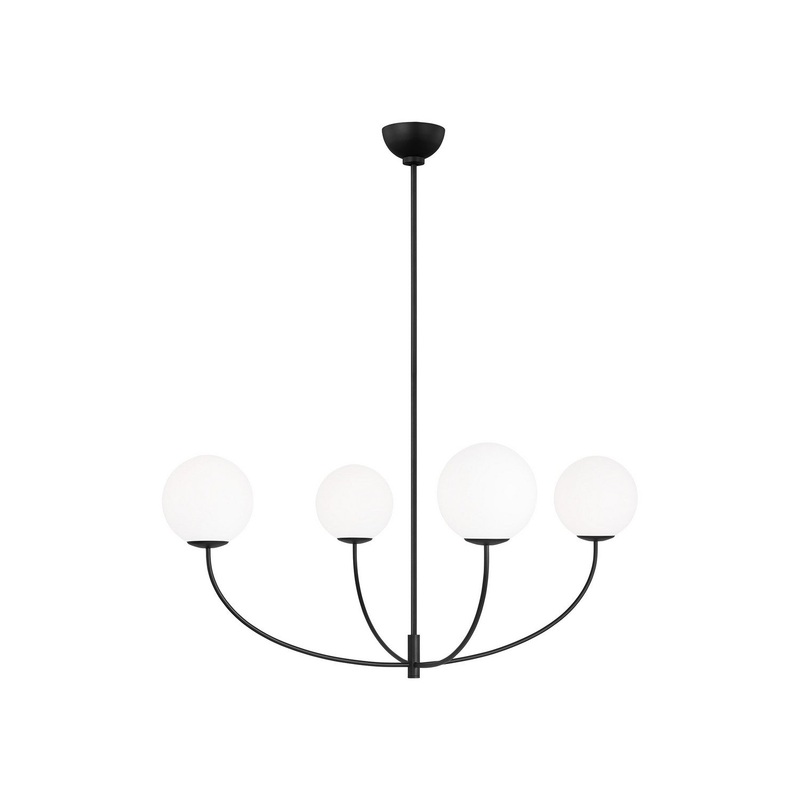 Visual Comfort Studio AEC1124MBK Galassia Four Light Chandelier, Midnight Black (Discontinued)