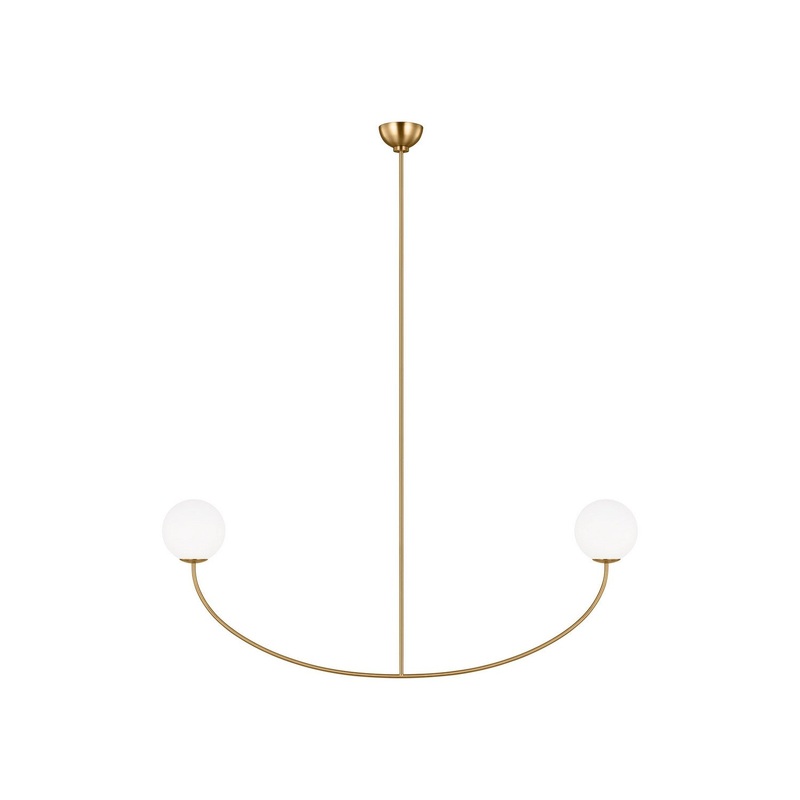 Visual Comfort Studio AEC1132BBS Galassia Two Light Linear Chandelier, Burnished Brass (Discontinued)