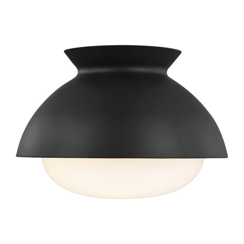 Visual Comfort Studio AEF1001MBK Lucerne One Light Flush Mount, Midnight Black (Discontinued)