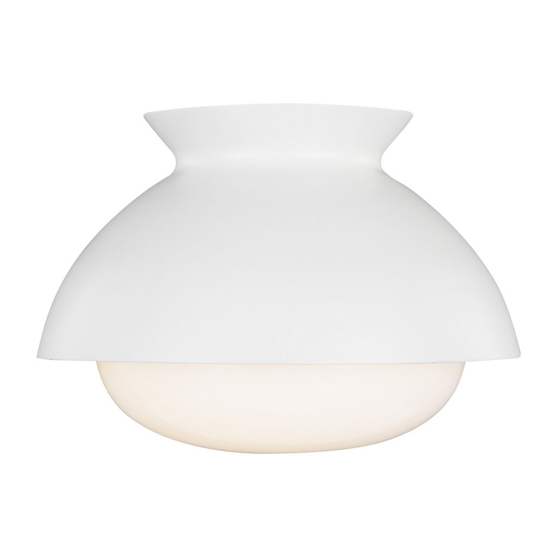 Visual Comfort Studio AEF1001MWT Lucerne One Light Flush Mount, Matte White (Discontinued)