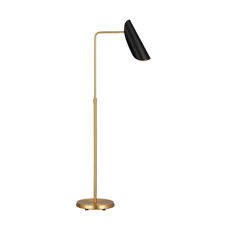 Visual Comfort Studio AET1001BBSMBK1 Tresa One Light Floor Lamp, Midnight Black and Burnished Brass (Discontinued)