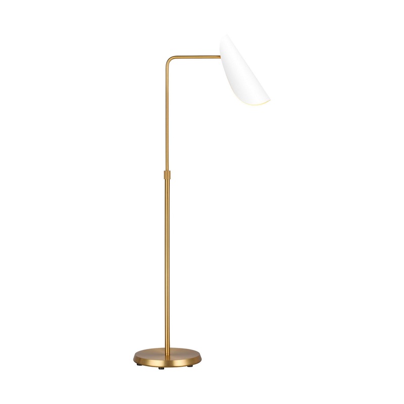 Visual Comfort Studio AET1001BBSMWT1 Tresa One Light Floor Lamp, Matte White and Burnished Brass (Discontinued)