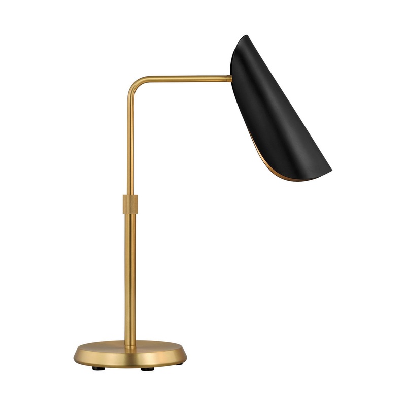 Visual Comfort Studio AET1011BBSMBK1 Tresa One Light Table Lamp, Midnight Black and Burnished Brass (Discontinued)