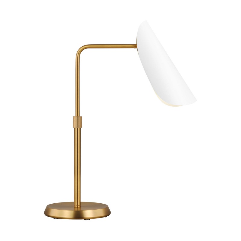 Visual Comfort Studio AET1011BBSMWT1 Tresa One Light Table Lamp, Matte White and Burnished Brass (Discontinued)