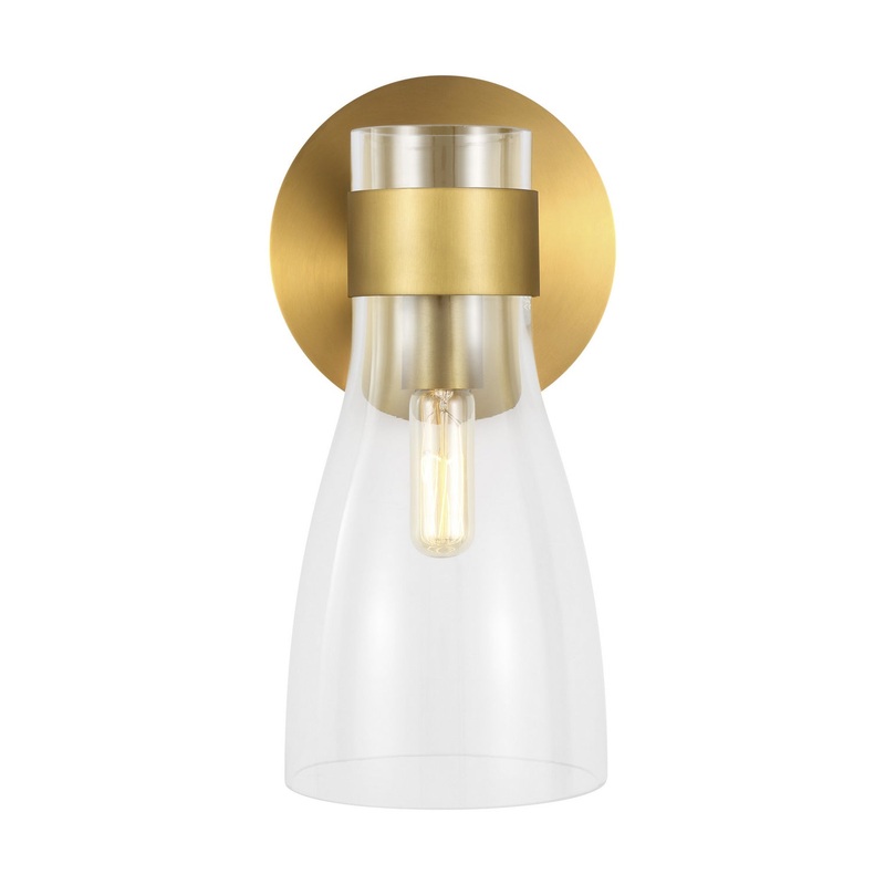 Visual Comfort Studio AEV1001BBS Moritz One Light Wall Sconce, Burnished Brass (Discontinued)