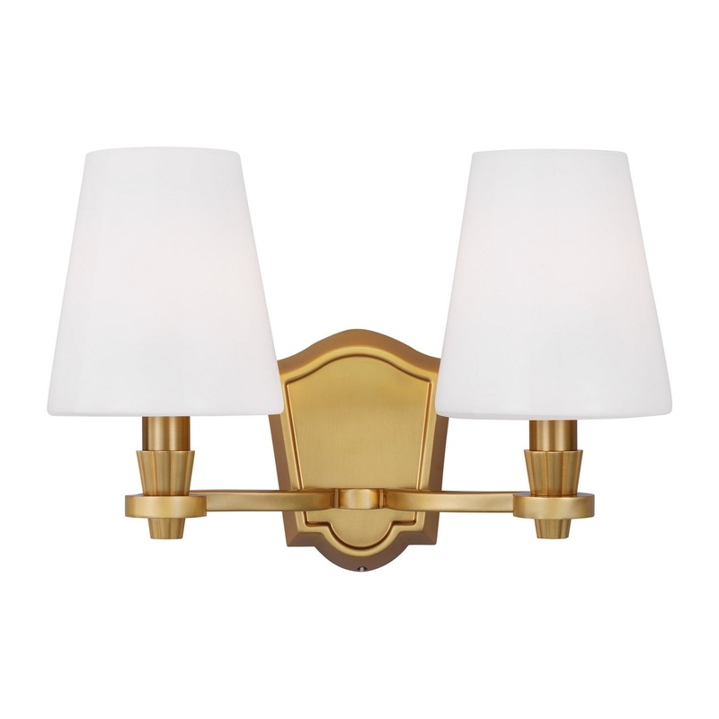 Visual Comfort Studio AV1002BBS Paisley Two Light Vanity, Burnished Brass (Discontinued)