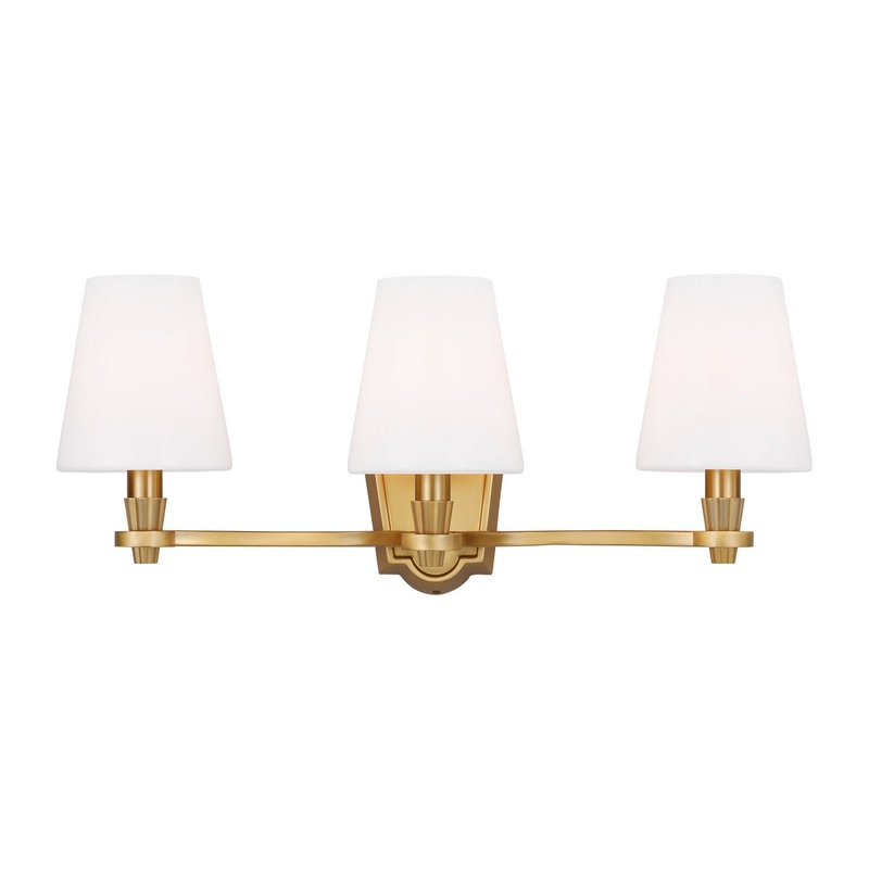 Visual Comfort Studio AV1003BBS Paisley Three Light Vanity, Burnished Brass