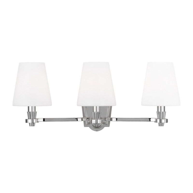 Visual Comfort Studio AV1003PN Paisley Three Light Vanity, Polished Nickel