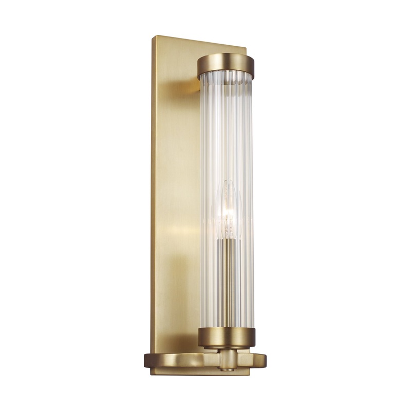 Visual Comfort Studio AW1041BBS Demi One Light Wall Sconce, Burnished Brass
