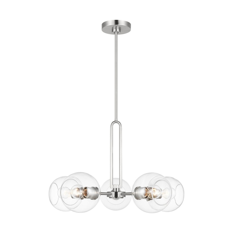 Visual Comfort Studio 3155705-962 Codyn Five Light Chandelier, Brushed Nickel