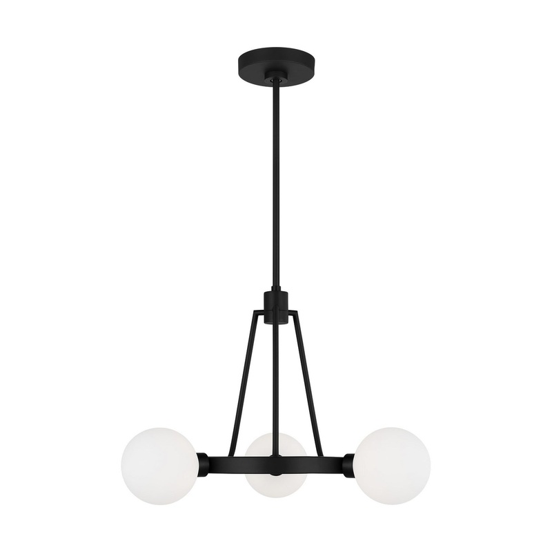 Visual Comfort Studio 3161603-112 Clybourn Three Light Chandelier, Midnight Black