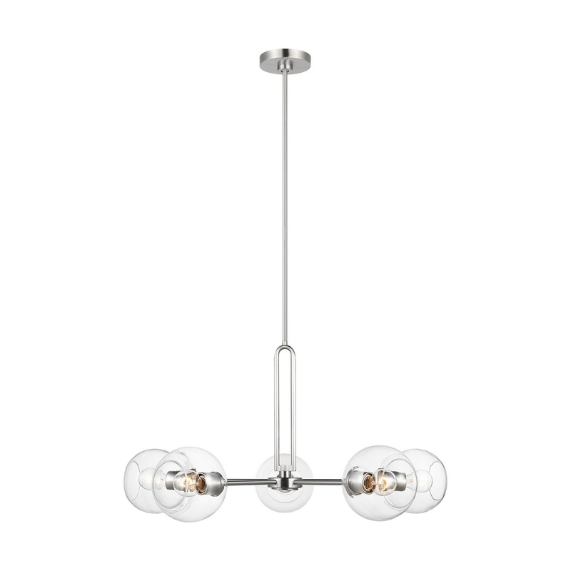 Visual Comfort Studio 3255705-962 Codyn Five Light Chandelier, Brushed Nickel