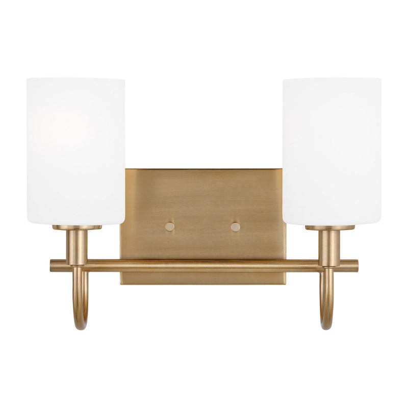 Visual Comfort Studio 4457102-848 Oak Moore Two Light Bath Vanity, Satin Brass
