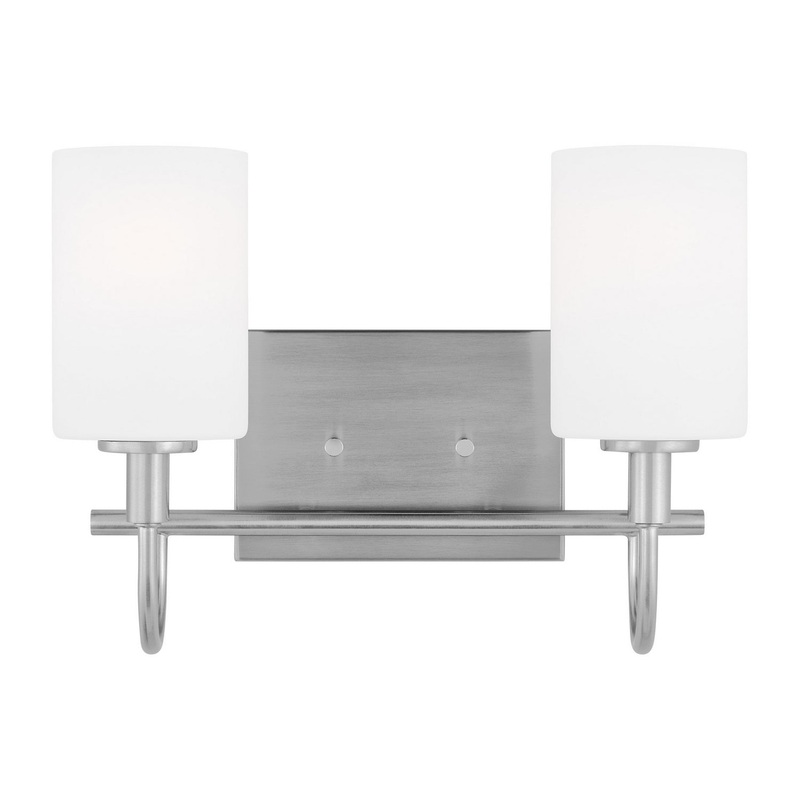 Visual Comfort Studio 4457102-962 Oak Moore Two Light Bath Vanity, Brushed Nickel