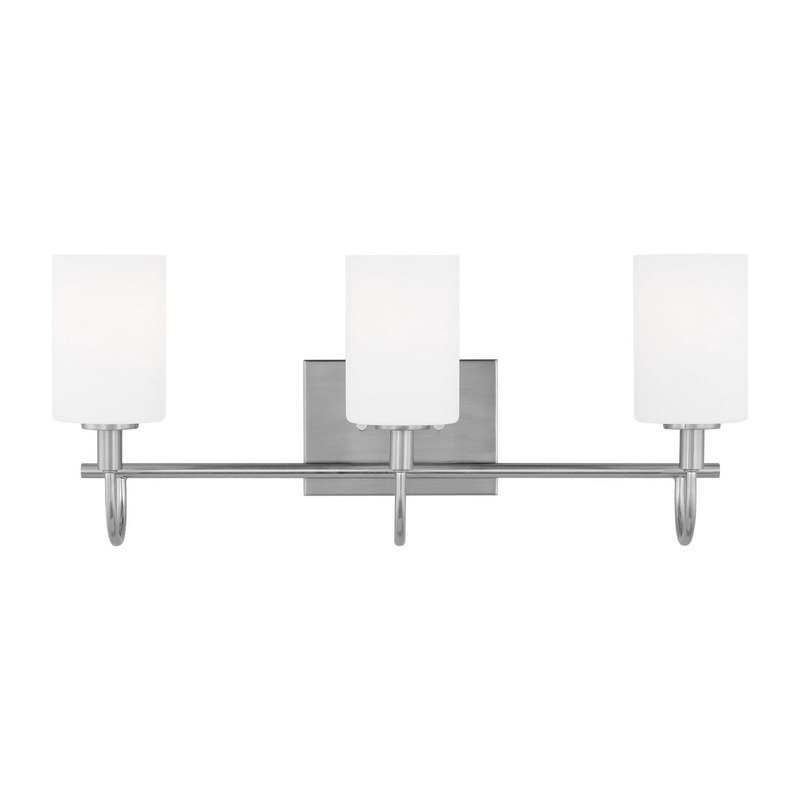 Visual Comfort Studio 4457103-962 Oak Moore Three Light Bath Vanity, Brushed Nickel
