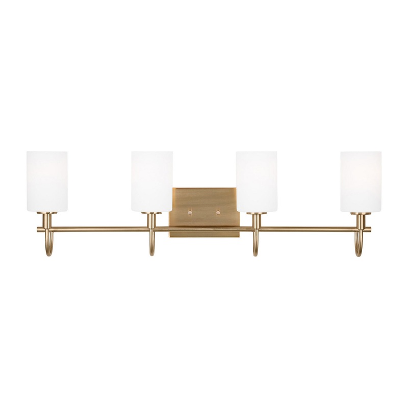 Visual Comfort Studio 4457104-848 Oak Moore Four Light Bath Vanity, Satin Brass