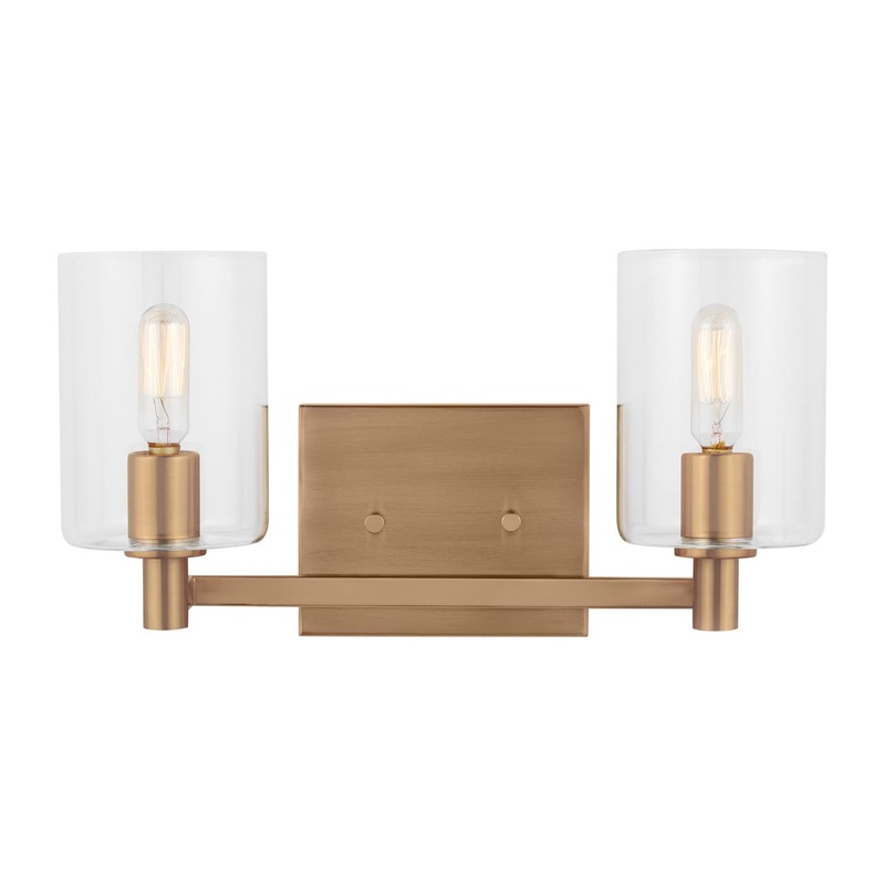Visual Comfort Studio 4464202-848 Fullton Two Light Bath Vanity, Satin Brass
