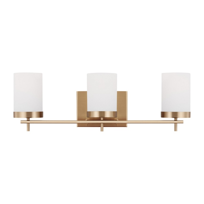 Visual Comfort Studio 4490303-848 Zire Three Light Bath, Satin Brass