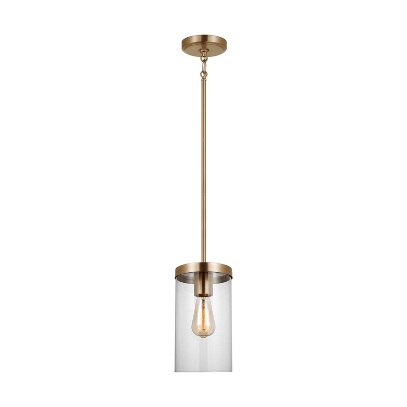 Visual Comfort Studio 6590301-848 Zire One Light Pendant, Satin Brass