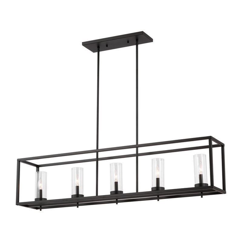 Visual Comfort Studio 6690305-112 Zire Five Light Island Pendant, Midnight Black