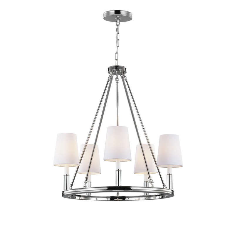 Visual Comfort Studio F2922/5PN Lismore Five Light Chandelier, Polished Nickel