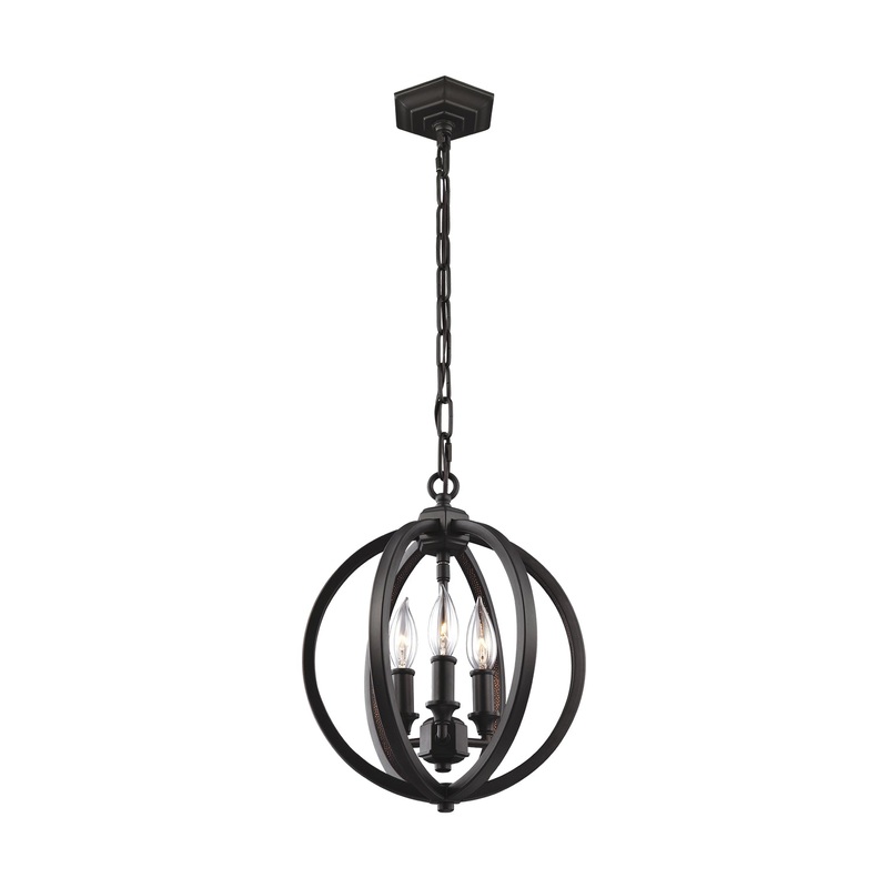 Visual Comfort Studio F3059/3ORB Corinne Three Light Pendant, Oil Rubbed Bronze (Discontinued)