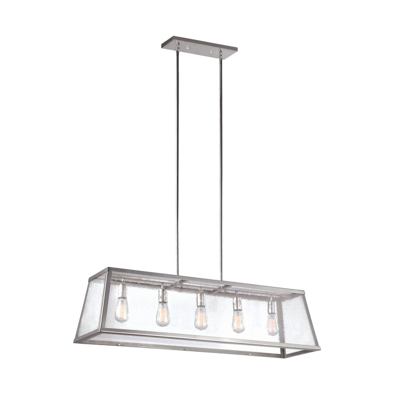 Visual Comfort Studio F3073/5PN Harrow Five Light Island Chandelier, Polished Nickel (Discontinued)