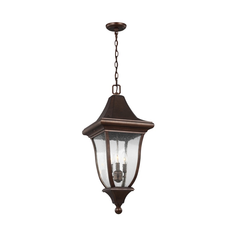 Visual Comfort Studio OL13109PTBZ Oakmont Three Light Outdoor Pendant, Patina Bronze