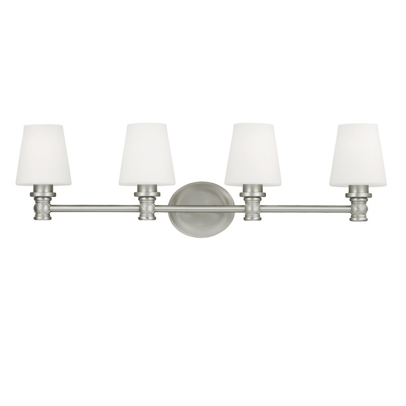 Visual Comfort Studio VS22104SN Xavierre Four Light Vanity, Satin Nickel
