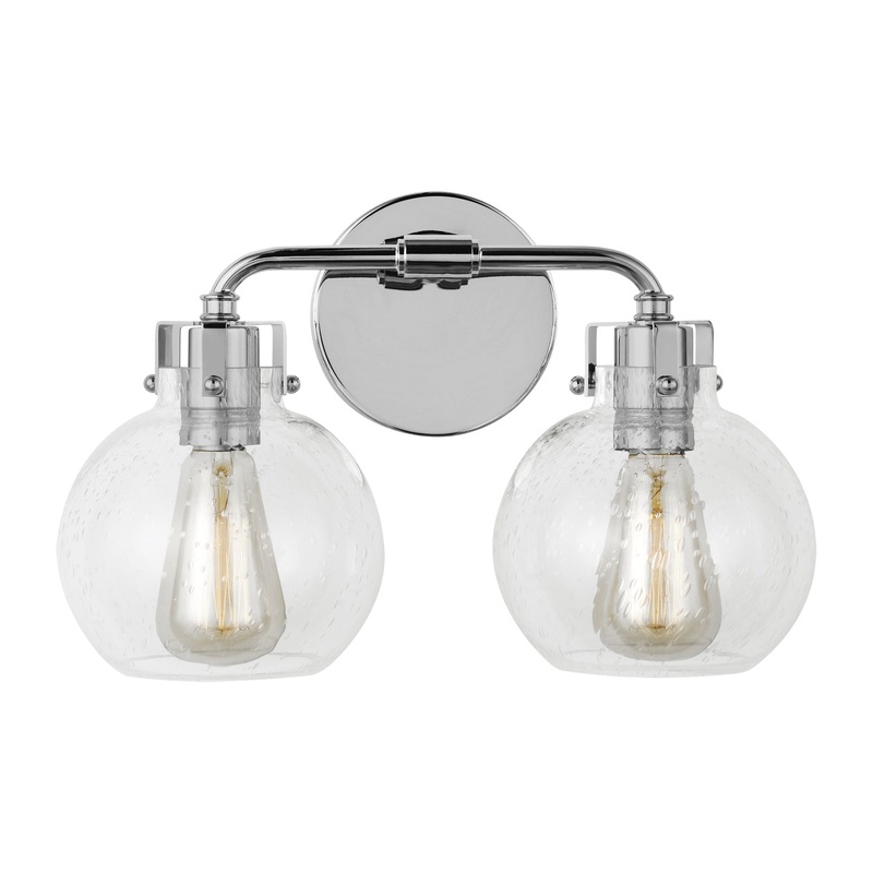 Visual Comfort Studio VS24402CH Clara Two Light Vanity, Chrome