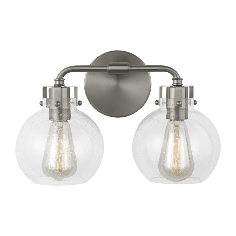 Visual Comfort Studio VS24402SN Clara Two Light Vanity, Satin Nickel